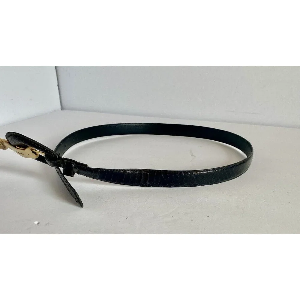 Genuine Snake Skin Dress Belt Women 26 Black Buckle Adjustable